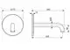 Technisches Zeichnungsbild einer runden Rosette für ein HANSA-Waschtisch-Batterie-Set mit Klarheit der Form und Dimensionen, sowie Ausladung in einem modernen Design.